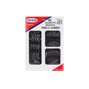 El Iğnesi 55 Adet Jumbo Dikiş Iğnesi 7 Farklı Boyut – Dikiş Makinesi Aksesuarı