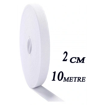 2 Cm 10 M Beyaz Dar Dokuma Bel Paça Don Lastiği Yassı Geniş Lastik Lateks Ürün 1 Adet