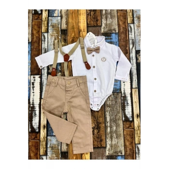 erkek çocuk/ askılı ve papyonlu /çıtçıtlı gömlek/ pantolon takım