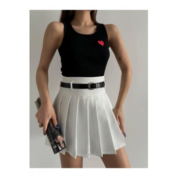 Fitilli Atlet Kalp İşlemeli Atlet Bluz