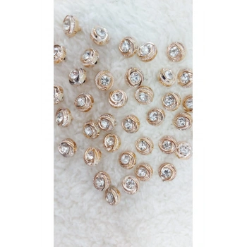 Metalize Taşlı Düğme 12mm 10 Adet. . (1410)