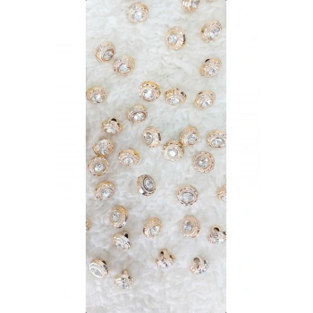 Metalize Taşlı Düğme 12mm 20 Adet (1409)