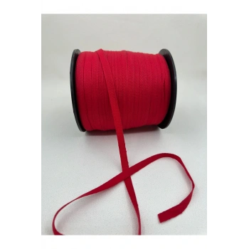 1 cm polyester balıksırtı şerit-5 metre-kırmızı