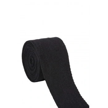 3cm Eninde Dar Dokuma Şerit Siyah Balıksırtı 3 Cm 5 Metre