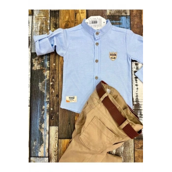 BEBEK HAKİM YAKA KETEN GÖMLEK TAKIM