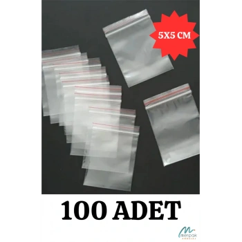 Kilitli Torba 5x5 Cm 100lü Kilitli Buzdolabı Poşeti Şeffaf Kilitli Poşet Kilitli Saklama Poşeti