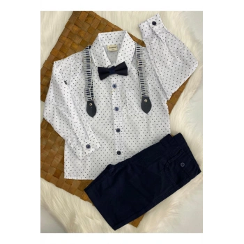 ERKEK ÇOCUK DESENLİ GÖMLEK PAPYONLU 4 LÜ TAKIM