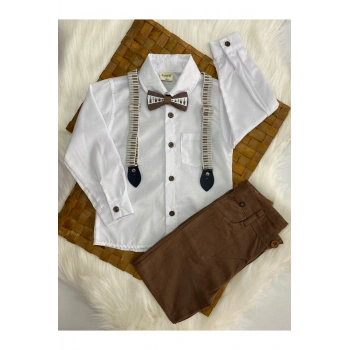 ERKEK ÇOCUK KAHVE RENK PAPYONLU 4 LÜ TAKIM