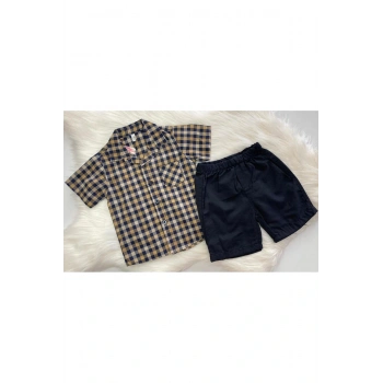 Erkek Çocuk Şortlu Gömlekli İkili Takım
