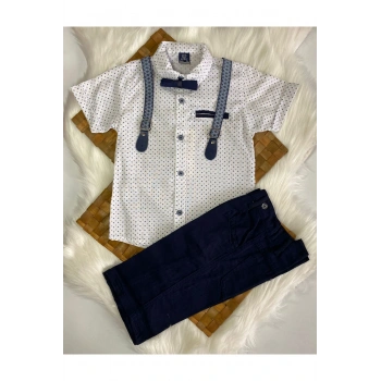 Erkek Çocuk Kısa Kollu Papyon ve Askılı 4Lü Takım