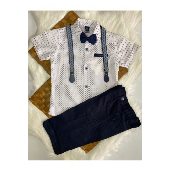 Erkek Çocuk Kısa Kollu Papyon ve Askılı 4Lü Takım