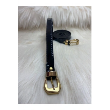 Kadın Gold Tokalı İnce Pantolon, Gömlek, Ceket, Elbise, Kazak Kemeri