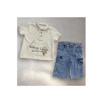 Erkek Çocuk Kot Şortlu Yazlık Takım