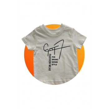 Erkek Çocuk Baskılı Beyaz T-Shirt
