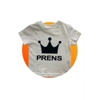 Erkek Çocuk Baskılı Beyaz T-Shirt