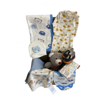 Yeni Doğan Erkek Bebek Hediyelik Seti Kutulu