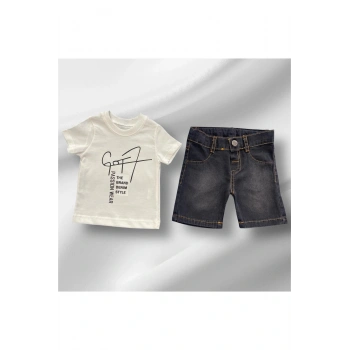 Erkek Çocuk Kot Şortlu Yazlık Takım