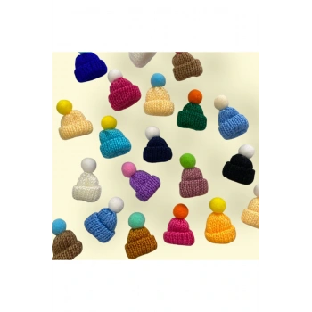 El Yapımı Minyatür Yün Bere-Şapka 6 ADET