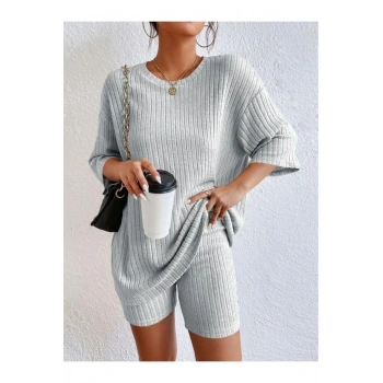 Örme Kısa Kollu Şortlu Alt Üst Takım, Likralı