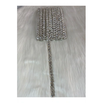 Ütüyle Yapışan Taşlı Zincirli Şerit Aplik 50 cm