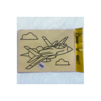 Kum Boyama Uçak Resimli