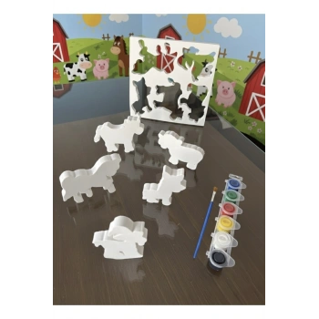 3D Çiftlik Hayvanları Boyama Seti ,Puzzle, Eva Baskı Süngeri. Çocuk Etkinlik, Montessori.