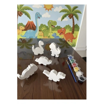 3D Dinozorlar Boyama Seti ,Puzzle, Eva Baskı Süngeri. Çocuk Etkinlik, Montessori