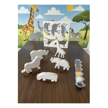 3D Hayvanat Bahçesi Boyama Seti ,Puzzle, Eva Baskı Süngeri. Çocuk Etkinlik, Montessori.