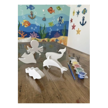 3D Deniz Hayvanları Boyama Seti ,Puzzle, Eva Baskı Süngeri. Çocuk Etkinlik, Montessori.