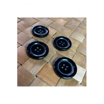 Trençkot Mont Düğmesi Siyah 10Lu 44 boy (28MM)