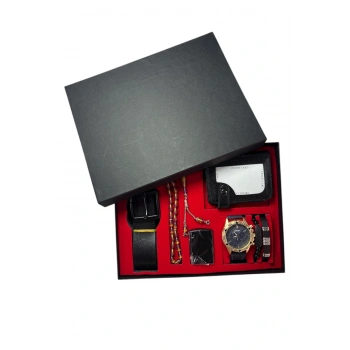 Erkek Kol Saati Kartlık Çakmak Kemer Tesbih ve Bileklik Seti