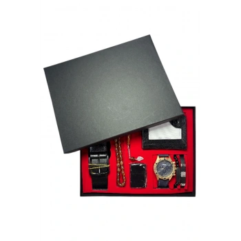 Erkek Kol Saati Kartlık Çakmak Kemer Tesbih ve Bileklik Seti