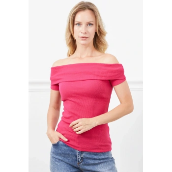 Madonna Yaka Kısa Kol Bluz