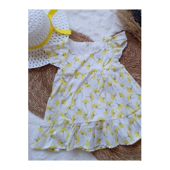 KIZ ÇOCUK DESENLİ ŞAPKALI ELBİSE