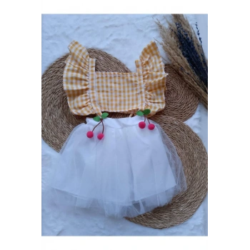 KIZ ÇOCUK CROP, TÜL ETEKLİ TAKIM