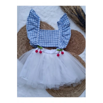 KIZ ÇOCUK CROP, TÜL ETEKLİ TAKIM