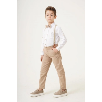 Erkek Çocuk/ Askılı Ve Papyonlu /gömlek Pantolon Takım