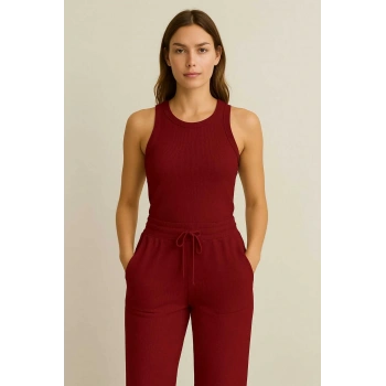 Halter Yaka Atlet Ve Cepli Pantolonlu Takım