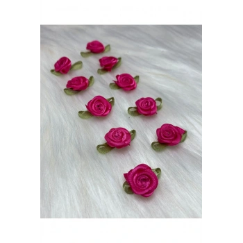Mini Dekoratif Saten Kurdale Gül 6 Adet