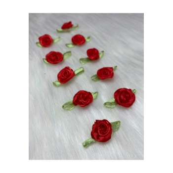 Mini Dekoratif Saten Kurdale Gül 6 Adet