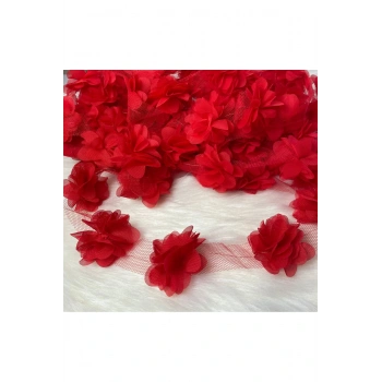 Lazer Kesim Şifon Çiçek 12 ADET