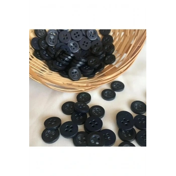 4 DELİK SİYAH DÜĞME - 28 BOY - 50 ADET