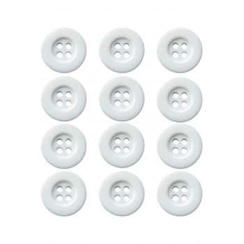 4 DELİK BEYAZ DÜĞME - 28 BOY - 50 ADET