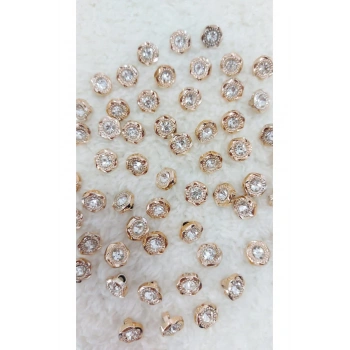 Metalize Taşlı Düğme 12mm 10 Adet. (1412)