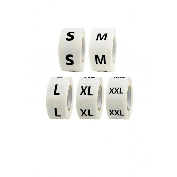 S Beden Yapışkanlı Etiket - Sticker ( 5000 Adet )