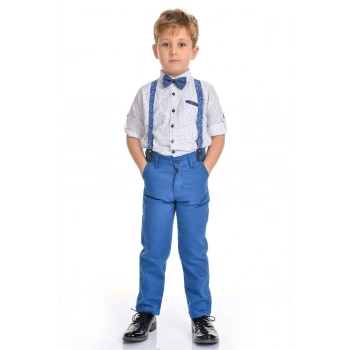 Renkli Pantolon Gömlekli Erkek Çocuk Takım