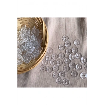 Şeffaf Düğme 20 Boy - 1.27 Cm 50 Adet ( Nevresim Düğmesi - Cam Düğme )