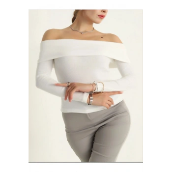 FİTİLLİ LİKRALI MADONNA YAKA BLUZ