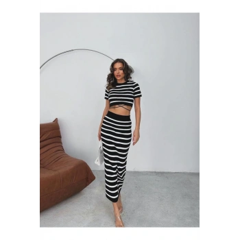 KADIN BELDEN BAĞLAMALI ETEKLİ TRİKO TAKIM