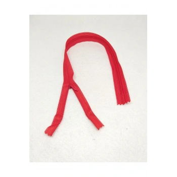 40 cm Gizli Abiye Fermuarı - Kırmızı